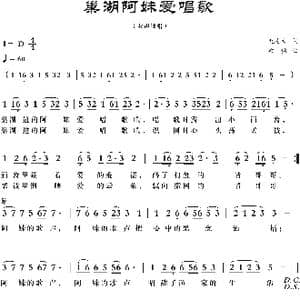 巢湖阿妹爱唱歌 修改 _歌曲简谱_词曲:赵凌云 梁铭