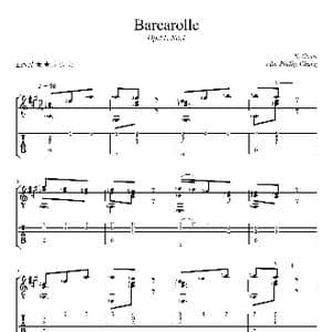 船歌_歌曲简谱_词曲: Napoleon Coste