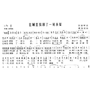 在城里我租了一间小屋_通俗唱法乐谱_词曲:宋济军 蒋福龙