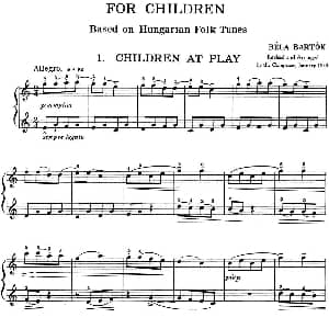 For Children Sz.42 钢琴谱 巴托克