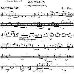萨克斯谱 | BADINAGE 四重奏 高音萨克斯分谱