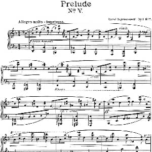 希曼诺夫斯基 9首钢琴前奏曲 Op.1 No.5 钢琴谱 希曼诺夫斯基