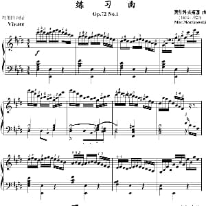 练习曲op.73 no.1 钢琴谱 莫什科夫斯基