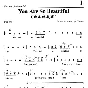 You Are So Beautiful_外国歌谱