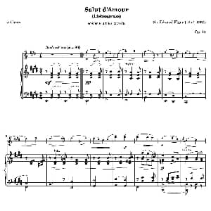 长笛曲谱 | Salut d'Amour Op.12 爱的致意 长笛 钢琴伴奏 英 艾尔加