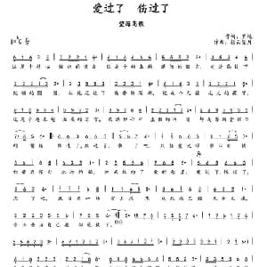爱过了 伤过了_通俗唱法乐谱_词曲:罗艳 轻云望月