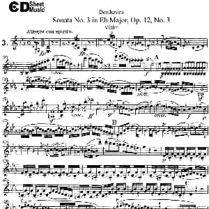 小提琴谱 | Violin Sonata No.3 in Eb Major Op.12 No.3