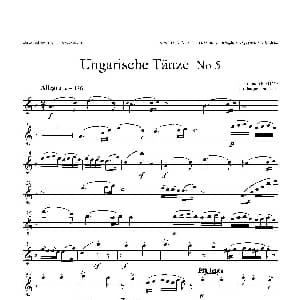 萨克斯谱 | Ungarische Tnze No 5 十五重奏​Alt.1 2 3​分谱