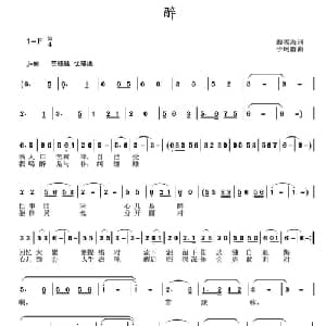 醉_通俗唱法乐谱_词曲:戴雪海 于珂群