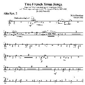 萨克斯谱 | Two French Xmas Songs 第二中音萨克斯分谱