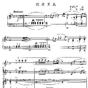 昨夜星辰 钢琴谱