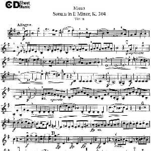 小提琴谱 | Violin Sonata in E Minor K.304