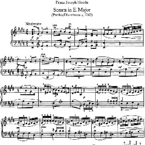 海顿 钢琴奏鸣曲 Hob XVI 13 Partita E major 钢琴谱 海顿