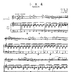 口琴谱 | 小夜曲 海顿作曲版 口琴 钢琴伴奏 简谱对照版 海顿