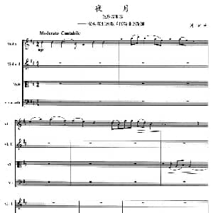 小提琴谱 | 夜月 弦乐四重奏 刘之