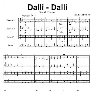 手风琴谱 | 达利 达利 Dalli Dalli 三重奏 X 福斯特 Xandi Forster 曲 奥列伊尼科夫 Oleinikoff 改编