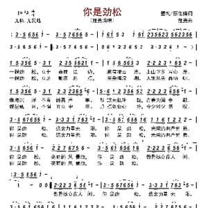 你是劲松_歌曲简谱_词曲:董礼/蔡佳倩 寇勇