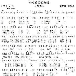今生最美的相遇_歌曲简谱_词曲:潘嘉明 孙卫东