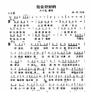 我会好好的_通俗唱法乐谱_词曲:伍佰 伍佰