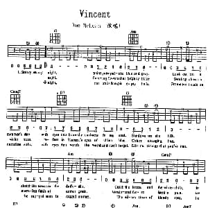 Vincent 吉他谱 Don Mclean