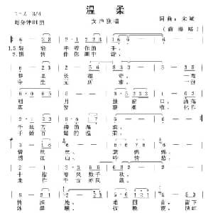 温柔_通俗唱法乐谱_词曲:宋斌 宋斌