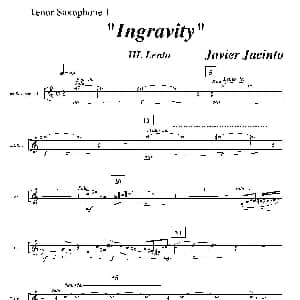 萨克斯谱 | Ingravity 第三乐章 次中音萨克斯分谱 Javier Jacinto