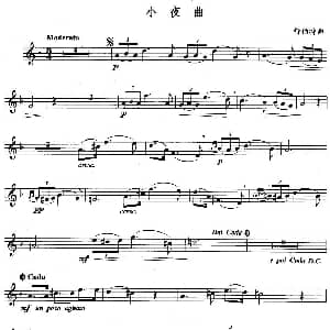 长笛曲谱 | 小夜曲 舒伯特作曲版