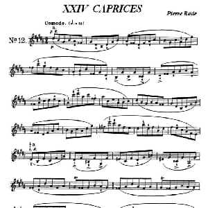 小提琴谱 | 24首小提琴练习曲之12 罗德