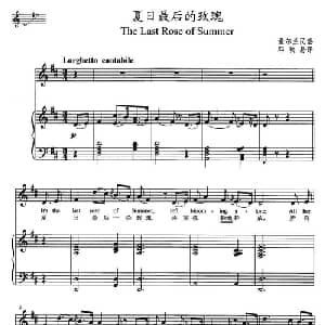 夏日最后的玫瑰 爱尔兰 _外国歌谱