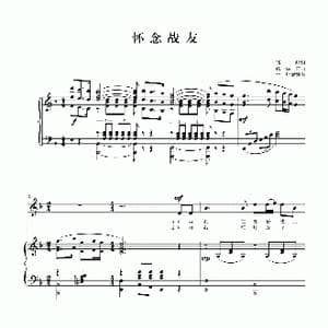 怀念战友_歌曲简谱_词曲:高峻 徐锡宜曲 于一丹配伴奏