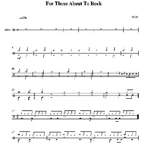 For Those About To Rock 鼓谱