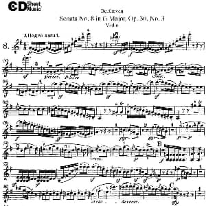 小提琴谱 | Violin Sonata No.8 in G Major Op.30 No.3