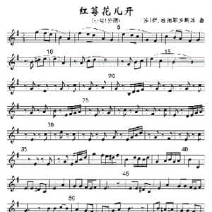 红莓花儿开 小号1分谱 _歌曲简谱