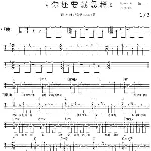 你还要我怎样 吉他谱 薛之谦 薛之谦