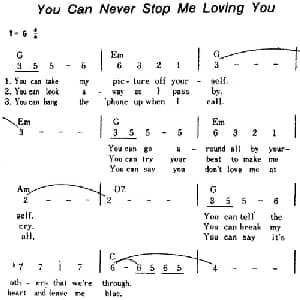 You Can Never Stop Me Loving You 美国 _外国歌谱