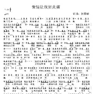 爱情让我如此痛_通俗唱法乐谱_词曲:杨雪晴 杨雪晴