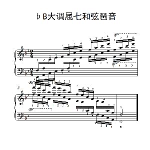 第七级15.♭B大调属七和弦琶音 钢琴谱