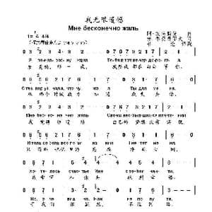 我无限遗憾Мне бесконечно жаль_歌曲简谱_词曲:博季莫费耶夫 阿.茨法斯曼