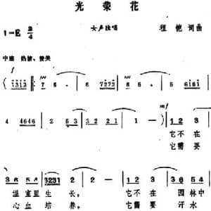 光荣花_民歌简谱_词曲:程恺 程恺