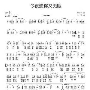 今夜想你又无眠_民歌简谱_词曲:孙修竹 沈军