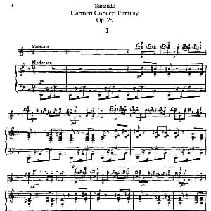 小提琴谱 | Carmen Concert Fantast Op.25 Ⅰ 小提琴 钢琴伴奏 Sarasate 萨拉萨蒂