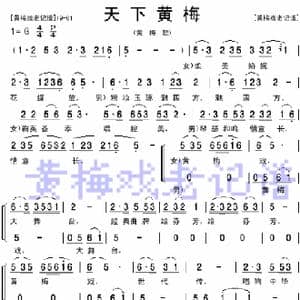 天下黄梅_歌曲简谱_词曲:未知 未知