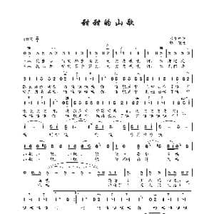 甜甜的山歌_歌谱投稿_词曲:李少白 鲁颂