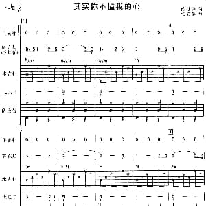 其实你不懂我的心 华尔兹 电声乐队总谱 陈桂株 童安格