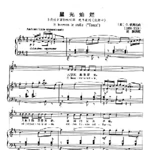 星光灿烂 意大利 _外国歌谱_词曲: 意 G.普契尼