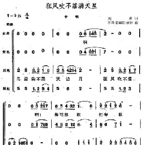 狂风吹不落满天星_合唱歌谱_词曲:阎肃 羊鸣 姜春阳 金砂