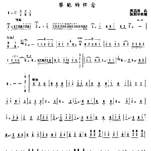 扬琴谱 | 黎胞的怀念 黄英森曲 成照华改编