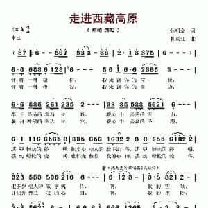 走进西藏高原_歌谱投稿_词曲:张明金 杜长江