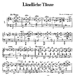 Landliche Tanzee Op.1 钢琴谱 亚历山大 封 泽姆林斯基 Alexander von Zemlinsky