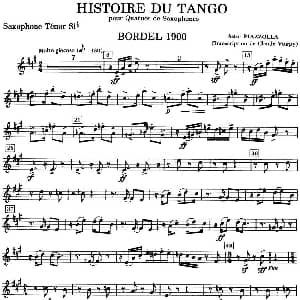 萨克斯谱 | HISTOIRE DU TANGO 四重奏次中音分谱 皮耶佐拉